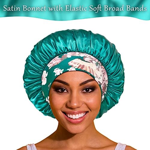 3PCS Bonnets for Women,Silk Satin Bonnet Hair Bonnet for Sleeping - Image 2