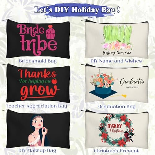 Legigo Blank Canvas Bags Zipper Pouch Makeup Bags Pencil Pouch Bulk - Image 4