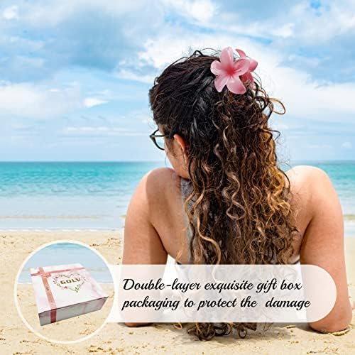 GQLV Hair Clip, 4 Count White Flower Claw Clips for Thick/Thin Hair, Strong Hold Nonslip Hair Clips, Tropical Hair Accessories for Women Girls, Hawaiian Holiday Gifts - Image 4