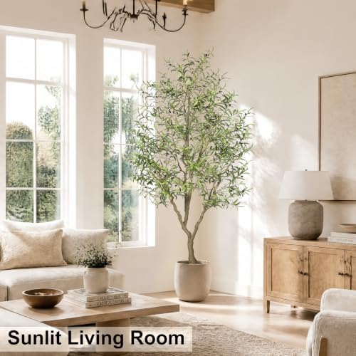 LYERSE 8ft Olive Tree with Large Olive Branches and Lifelike Leaves - Image 3