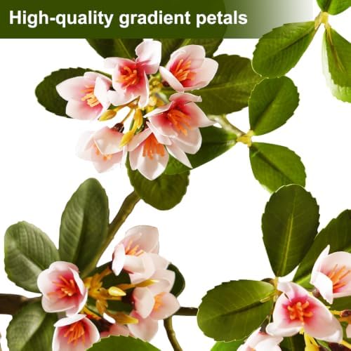 3ft Front Door Plants Large Artificial Bonsai Tree Outdoor Artificial Plants for Front Porch Flowering Artificial Potted Plants (Pink) - Image 6