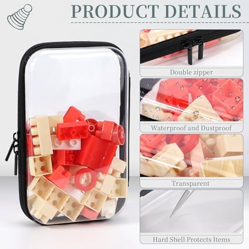 YOPCDJ 3 Pack Clear Hard Shell Zipper Case, Clear Zipper Pouches Waterproof Makeup Organizer & Travel Toiletry Bag, Plastic Pouch for Travel Office Storage, Home, Black Small Size - Image 4
