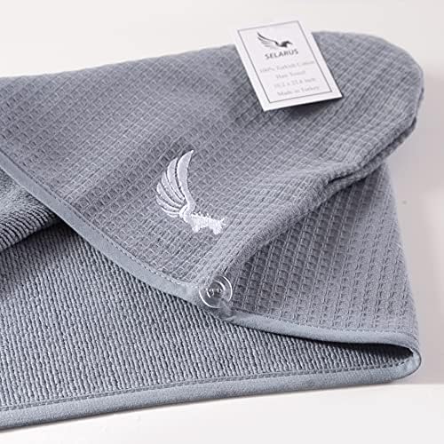 100% Turkish Cotton Hair Towel Wrap for Women,Non Microfiber,400-GSM(Grams per Square Metre),AntiFrizz,Hair Plop Waffle Towels for Curly,Long&Thick Hairs,Turban Head Wrap,1Pack10x26inc - Image 6
