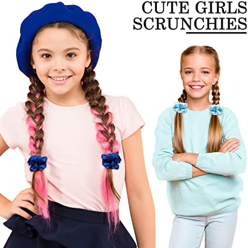 ADRIONE Satin Scrunchies for Women & Girls - 60 Pack Silk Scrunchies for Curly Hair - Image 7