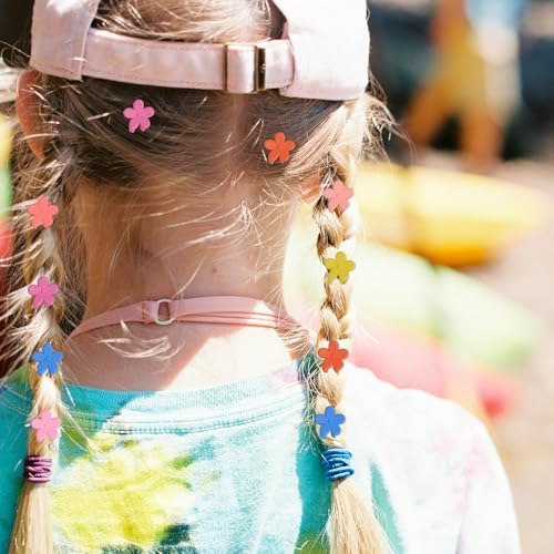 Mini Flower Hair Clip Flower Clips,Colorful Mini Hair Claw,for Women, Girls,Baby, Toddler Bangs Strong Grip Small Tiny Rainbow Hair Clips (50, Matte Colors) - Image 5