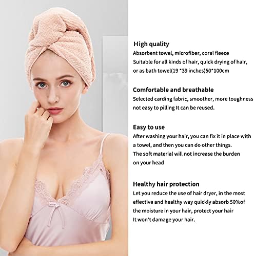 Microfiber Hair Towel Quick Dry Hair Towel Hair Drying Towels Suitable for All Kinds of Hair Ultra Absorbent Long and Thick Hair 19X39inch Dark Brown (1pcs) - Image 3