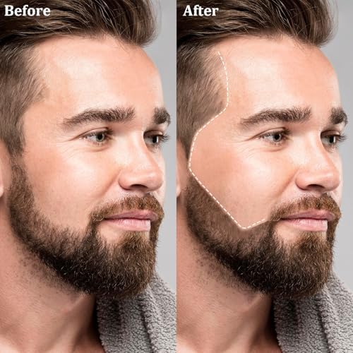 DUAIU 12Pcs Beard Shaper Tool Kit for Men Grooming, White Black Barber Pencil for Lineup Edging with Sharpener, Hairline Beard Guide Shaping Barber Comb Clipper Cleaning Brushes Hair Combs Set - Image 6