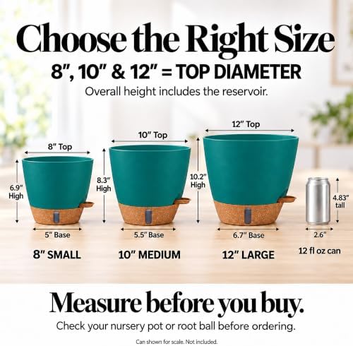 8/10/12 Inch Self Watering Pots for Indoor/Outdoor Plants - Image 6