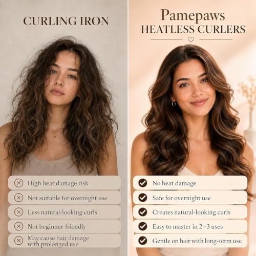 Jumbo Heatless Hair Curlers for Overnight Curls, Velvet Rollers - Image 7