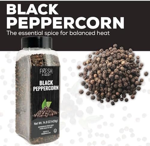 Fresh Finest Black Peppercorns 14.8oz - Premium Quality Whole Black Pepper - All-Natural, Non-GMO, Gluten-Free, Kosher - Perfect for Grinders, Cooking, and Seasoning - Image 4
