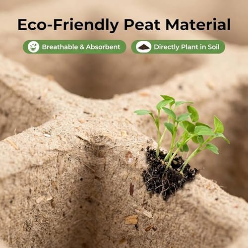 240 Cells Seed Starter Tray: Biodegradable Peat Pots – 20 Pack Plant Starter Kit with Seedling Trays for Indoor Outdoor Vegetable Herb Flower Germination – Reusable Sprouting Kit for Microgreens - Image 4