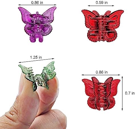 100 Pieces Assorted Color Butterfly Hair Clips, Beautiful Mini Butterfly Hair Clips Hair Accessories for Women and Girls (Transparent color) - Image 2
