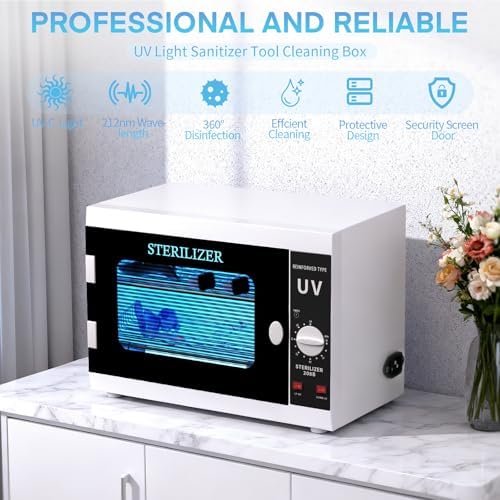 12L Nail Tools Cleaning Machine, Professional Dual Lamps System Cabinet - Image 4