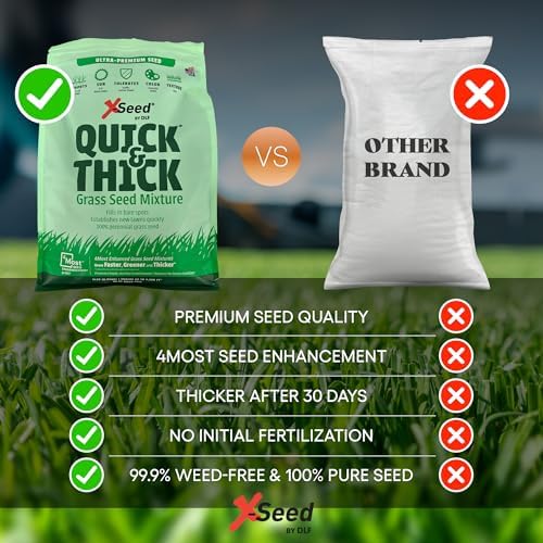 X-Seed Ultra Premium Quick and Thick Lawn Seed Mixture – Rapid Germination for Any Lawn, Dense Coverage in Sun to Shade, High-Traffic Areas, Fescue, Kentucky Blue, & Perennial Ryegrass Blend, 7lb Bag - Image 5