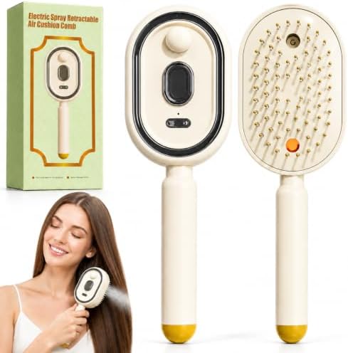 Electric Spray Air Cushion Massage Comb, Self-Clean Hair Detangler Brush by Unknown
