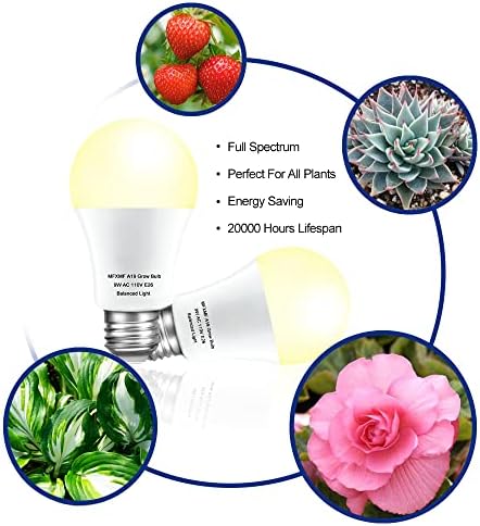 2 Pack LED Grow Light Bulbs，Full Spectrum Plant Light Bulb, 9W Replace 100W - Image 4