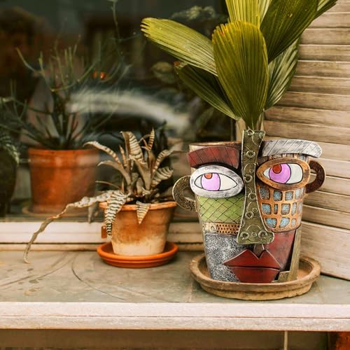 Midogaigai Abstract Face Planter Pots for Indoor Plants&Flowers Home Decor - Image 6