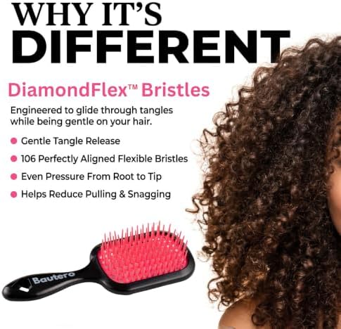 Bautero Detangling Brush for Curly Hair – Detangler Brush for Thick 4C Hair - Image 3