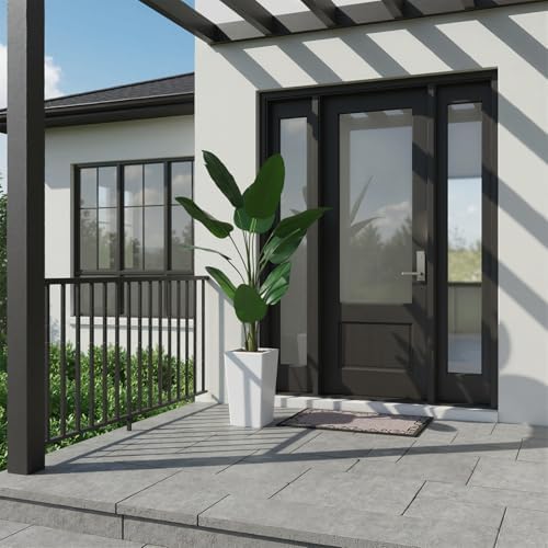 Garvee 4.8FT Artificial Banana Tree, Fake Potted Tropical Tree, Decorative Evergreen Tropical Plant with White Tall Planter for Living Room Entryway Porch Office - Image 6