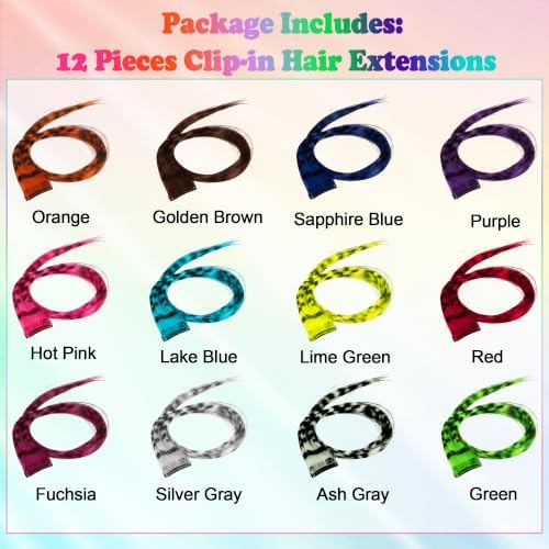 Colored Hair Extensions Clip in, Raccoon Tail for Kids Girls and Women Gift - Image 4