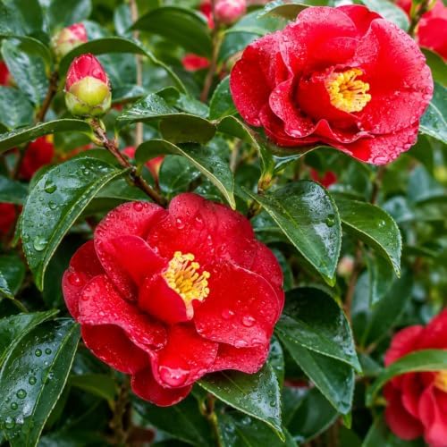 October Magic Ruby Camellia Shrub - 16-22" Tall Live Plant - 3 Gallon Pot - Image 5