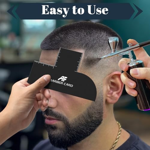 Enhancement Card for Barbers with Measurement Indicators, Reusable Barber Line up Tool and Color Spray Edge Hairline Shaping Tool (Black, One-Size) - Image 6