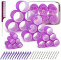 4 Sizes Hair Rollers Set with Clips - 50 Pcs Hair Curlers Rollers for Women, Self Grip Holding Hair Roller for Hair Long Medium Short Bangs Thick Fine Volume Thin, Pink by PIKBIU