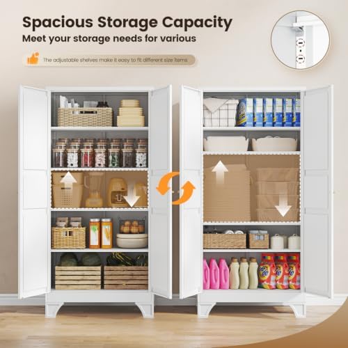 Yizosh Metal Storage Cabinet Kitchen Pantry Cabinet - Image 5