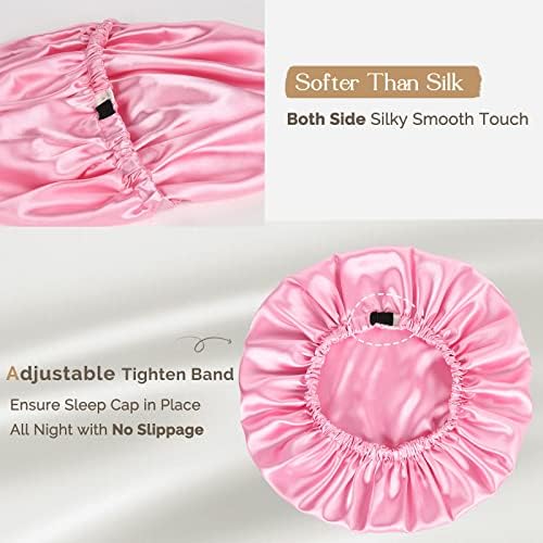 YANIBEST Satin Bonnet for Sleeping Women Men, Adjustable Hair Bonnet - Image 4