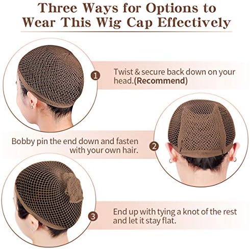 Dreamlover Wig Caps for Beginners, Wig Net for Long Hair, Brown, 2 Pieces - Image 2