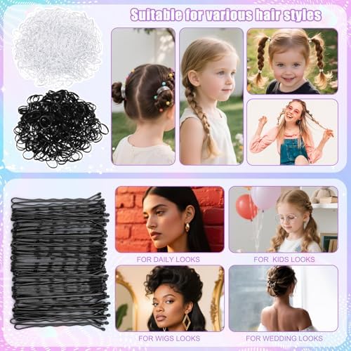 7Pcs Hair Finishing Stick Set with 1Pcs Slick Back Brush,1Pcs Fly Away Stick for Hair,50PCS Bobby Pins,400Pcs Elastic Rubber Bands - Image 7