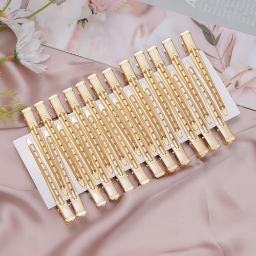 Bantoye 24 Packs Duck Bill Clips 3.35 Inch Metal Alligator Clip, Matte Gold - Image 4