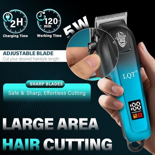 Hair Clippers for Men with LED Display, 4-Piece Cordless Grooming Kit with Beard Trimmer, Foil Shaver & Nose Trimmer, Rechargeable Hair Cutting Set for Home Barber, Men's Personal Care Kit & Gift - Image 3