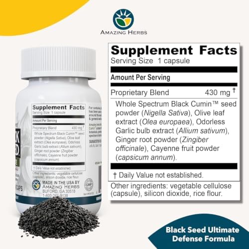 Amazing Herbs Whole Spectrum Black Seed Ultimate - 100 Count (Pack of 2) - Image 2