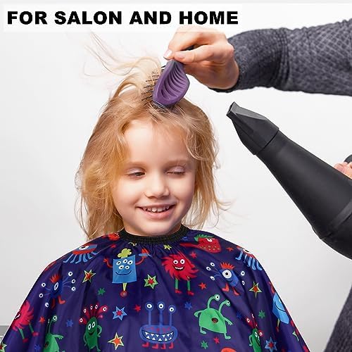 Kids Barber Cape with Neck Duster Brush, Professional Salon Hair Cutting Cape with Adjustable Snap Closure(Cartoon Monster) - Image 6