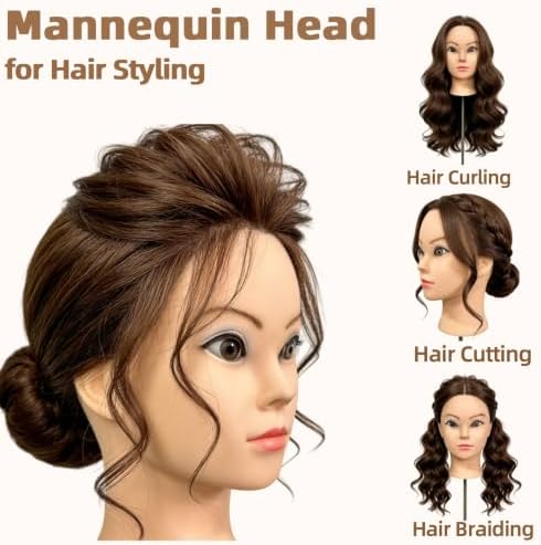 Cosmetology Mannequin Head with Hair - Practice Hair Styling & Braiding - Image 3