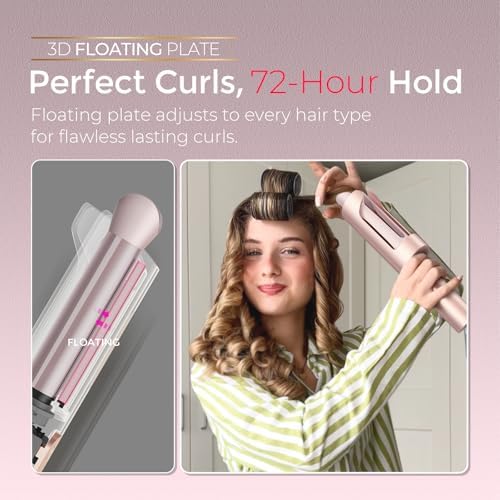 TYMO CurlPro Plus Automatic Rotating Curling Iron - Upgraded Long Barrel Curling Wand for Long Hair, Ceramic Hair Curler for Women, Anti-Scald, Tangle-Free, 600M Ionic, Dual Voltage,Gold Blush, 1 Inch - Image 5