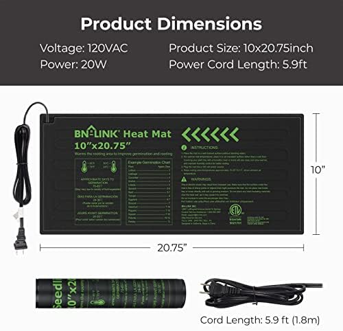 BN-LINK Reptile Thermostat Controller and Heat Mat for for Seed Germination, Reptiles and Brewing Breeding Incubation Greenhouse - Image 2