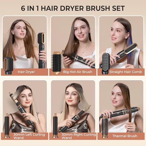 OKWRAP 6 in 1 Blow Dryer Brush and Auto Wrap Hair Styler - Image 2