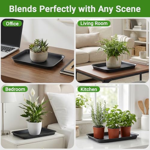 20 Inch Plant Trays, 3Pcs Black Pebble Tray for Plant Humidity, Planter Trays and Saucers for Indoors and Outdoors Use - Image 6