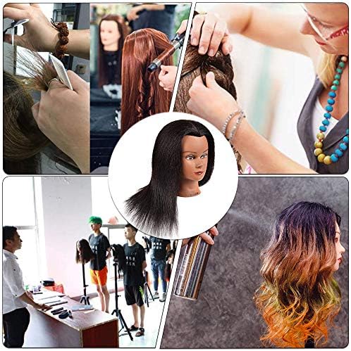 Mannequin Head 100% Real Hair Afro Mannequin Head Hair Styling Hairdresser Training Head Manikin Cosmetology Doll Head for Practice Cutting Braiding with Free Clamp Stand - Image 7