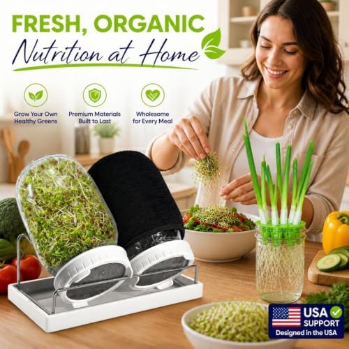 Sprouting Jar Kit - 2 Mason Jars with Broccoli & Alfalfa Seeds - Image 6