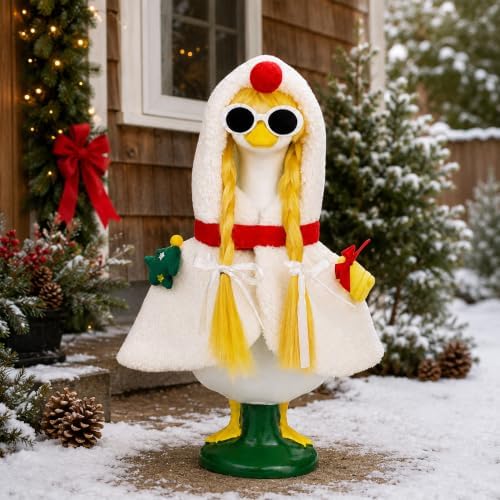3 PCS Porch Goose Outfits Christmas Snowman Set for 17 & 23In Goose Statue - Image 5