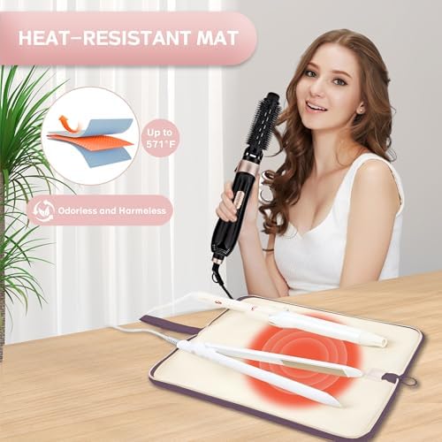 KarSyon Hair Tools Organizer Travel Case Hot Tool Heat Resistant Mat 2 in 1 - Image 2