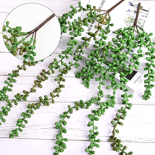 Waipfaru 4Pcs Artificial Hanging Plants for Outdoors, Fake Vines Greenery - Image 4