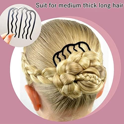 7 Pcs Metal Hair Side Combs Hair Fork Clip Teeth Hair Pin Stick for Updo Bun, U Shape Hair Combs for Vintage Hairstyle Hair Accessories, Thick Hair Combination - Image 5