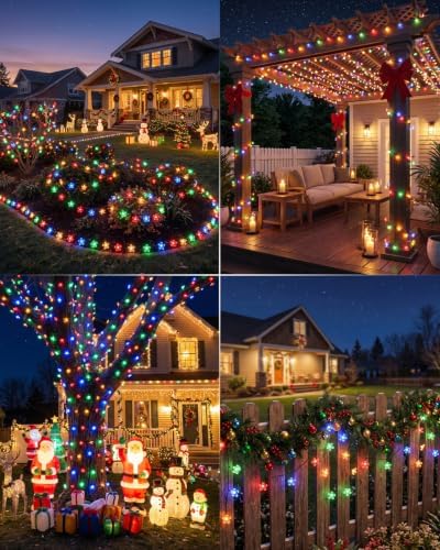 Brightown 60 LED Flower Solar String Lights Outdoor Waterproof Fairy Lights - Image 2