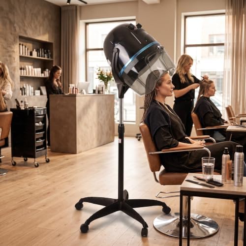 Hooded Floor Dryer, Professional Rolling Standing Hair Dryer Hair Processor Adjustable Hooded Hair Bonnet Dryer Salon Hair Styling Tool for Hot Perm Hair-Drying Hair Treat Hair Treatment - Image 5