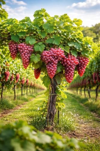 Red Grape Plants for Growing – Live Catawba Grape Vine for Home Gardens – Sweet Red Grapes for Eating, Juicing & Winemaking (10 Plants) - Image 2