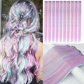 Ms Aloe 10 Pcs Colorful Clip in Hair Extensions Mix Hair Tinsel 22inch Synthetic Straight Clip in Hair Extensions Rainbow Colored Hair Accessories for Women by MsAloe